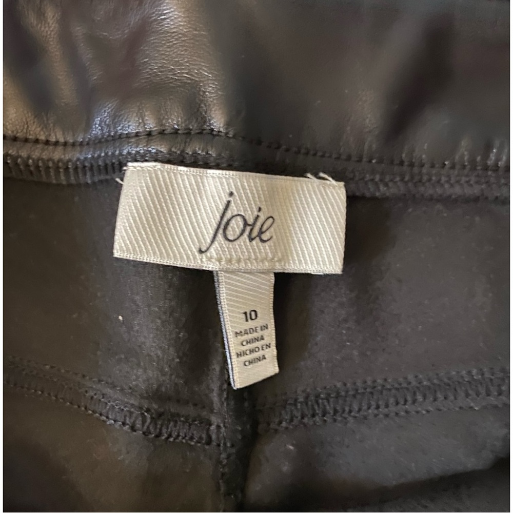 Joie Black Straight Leg Vegan Faux Leather Pants Size 10 NWT - Picture 8 of 13